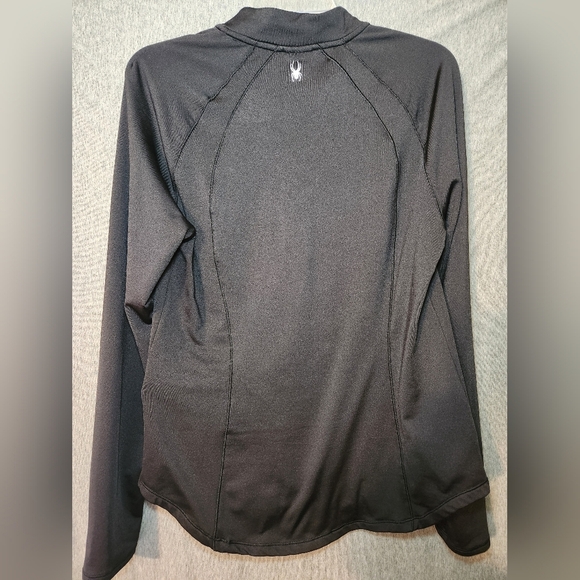 Spyder Active Womens Large Jacket Black 1/4 Zip Long Sleeve Knit Casual - Picture 6 of 6